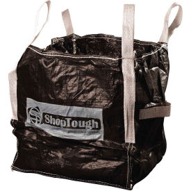Square Mini FIBC Bulk Bags, Duffel Top, Flat Bottom, 24"L x 24"W x 24"H,1000 lb Cap, Black, Pk of 5