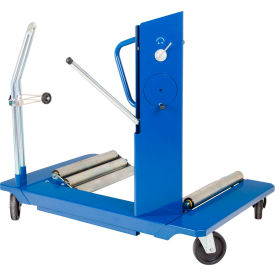 Low Profile Large Wheel Trolley w/ HD Wheels & Brake Lock, Blue, 3300 Capacity Lbs