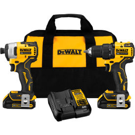 Dewalt ATOMIC 20V Max Cordless 2-Tool Combo Kit, 1/2", Brushless, Keyless, Li-Ion, 1.5A