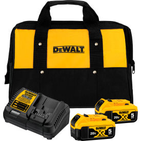 20V MAX Starter Kit W/ (2-Pack) 5.0Ah Batteries, Charger & Bag, 4/Pack