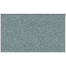 4' x 12' Bulletin Board - Stone Vinyl Surface - Silver Frame