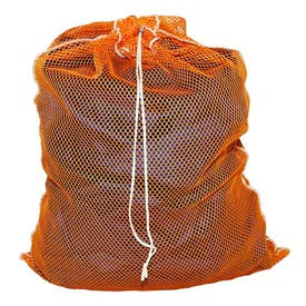 Mesh Bag W/ Drawstring Closure, Orange, 18x24, Medium Weight