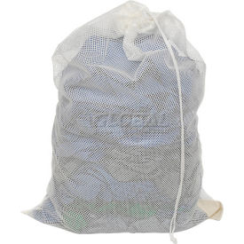 Mesh Bag W/ Drawstring Closure, White, 18x30, Heavy Weight