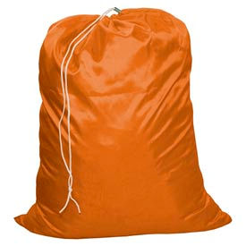 18" Drawcord Laundry Bag, Nylon, Orange, Straight Bottom