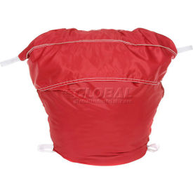 18" Ropeless Hamper Bag, Nylon, Red, Round Bottom