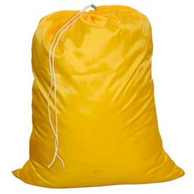 25" Drawcord Laundry Bag, Nylon, Yellow, Straight Bottom