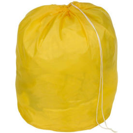 18" Drawcord Laundry Bag, Nylon, Yellow, Round Bottom