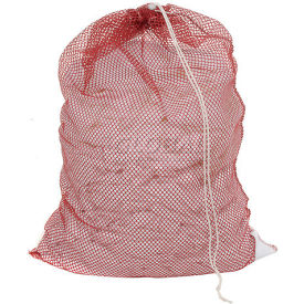 Mesh Bag W/ Drawstring Closure, Red, 18x24, Heavy Weight
