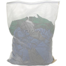 Mesh Bag W/ Nylon Zipper Closure, White, 30x40, Heavy Weight