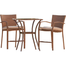 Lakewood Ranch 3 Piece Outdoor Bistro Set, Brown