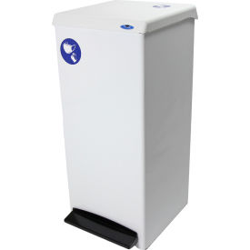 Step-On PPE Waste Can, 25.1 Gallon White
