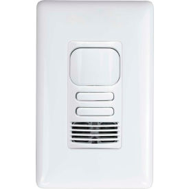 LightHawk PIR/Ultrasonic 2-Button Wall Switch Occupancy Sensor, Dual Relay, White