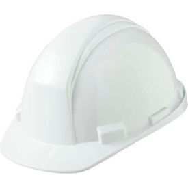 Cap Style Matterhorn White Hard Hat, 4pt Suspension, HDPE Shell, Ratchet Adjustment