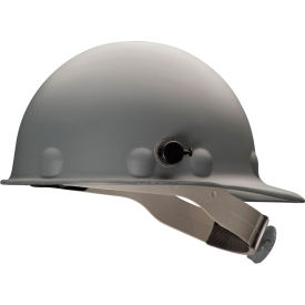 Cap Style P2 Hard Hat, Gray, 8pt-Ratchet Suspension, Fiberglass
