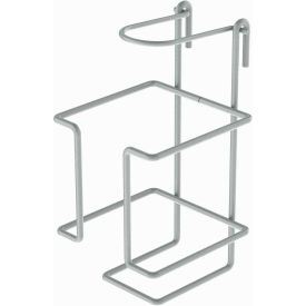 Epoxy Coated Steel Sanitizer Holder for Shelving Units 2 Liter 6"L x 5-1/4"W x 10"H Gray