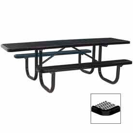 8' Double Sided Heavy Duty Picnic Table, ADA Compliant, Black