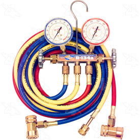R134a Brass Fahrenheit Manifold Gauge Set w/ Coupler
