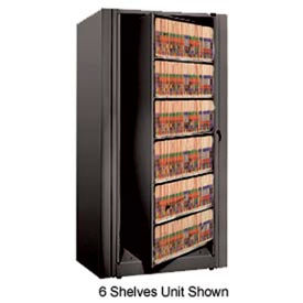 Rotary File Cabinet Starter Unit, Legal, 3 Shelves, Black