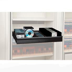 Rotary File Cabinet Components, Letter Multi Media Drawer, Black