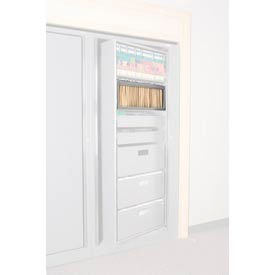 Rotary File Cabinet Components, Letter Depth Hanging Folder Drawer, Light Gray