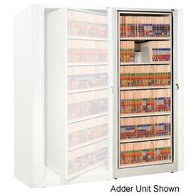 Rotary File Cabinet Adder Unit, Legal, 5 Shelves, Bone White