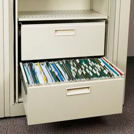 Rotary File Cabinet Components, Letter File/Storage Drawer, Locking, Bone White