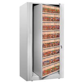 Rotary File Cabinet Starter Unit, Letter, 7 Shelves, Light Gray