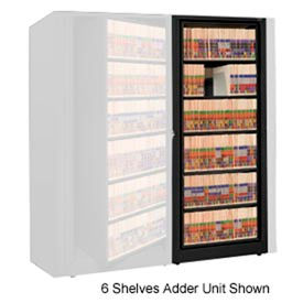 Rotary File Cabinet Adder Unit, Legal, 6 Shelves, Black