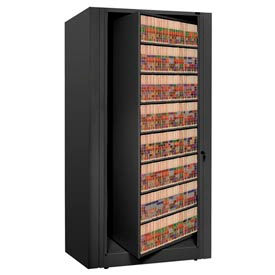 Rotary File Cabinet Starter Unit, Letter, 7 Shelves, Black