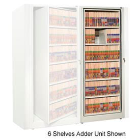 Rotary File Cabinet Adder Unit, Legal, 7 Shelves, Bone White