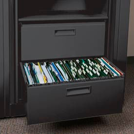 Rotary File Cabinet Components, Letter File/Storage Drawer, Black