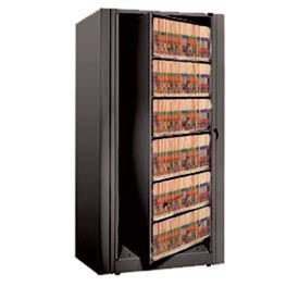 Rotary File Cabinet Starter Unit, Letter Size, 5 Shelves, Black