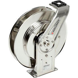 1/2"x50' 500 PSI Stainless Steel Spring Retractable Low Pressure Hose Reel