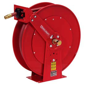 3/4"x50' 250 PSI Spring Retractable Dual Pedestal Low Pressure Hose Reel