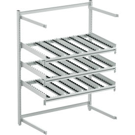 FiFo Flow Rack Rear Extension ESD, 54-44/83"W x 28-47/50"D x 73-3/13"H, 3 Levels -Gray