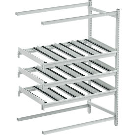 FiFo Flow Rack Side Extension ESD, 54-44/83"W x 31-49/71"D x 73-3/13"H, 3 Levels - Gray