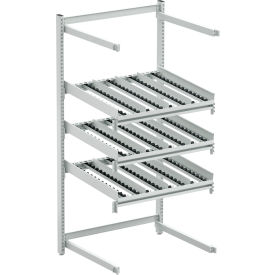 FiFo Flow Rack Rear Extension ESD, 36-27/37"W x 28-47/50"D x 73-3/13"H, 3 Levels - Gray
