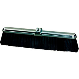 18"W Push Broom Head w/Average-Duty Black Polypropylene Bristles and Steel Frame