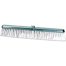 18"W Push Broom Head w/Average-Duty White Polypropylene Bristles and Steel Frame