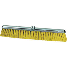 18"W Push Broom Head with Yellow Polypropylene Bristles and Steel Frame