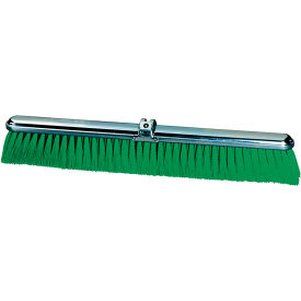 24"W Push Broom Head with Green Polypropylene Bristles and Steel Frame