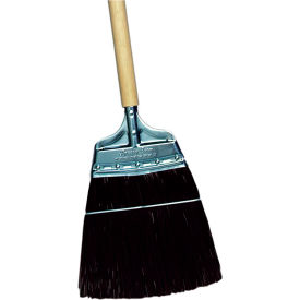 Dustless Upright Broom, Brown Unflagged Polypropylene with Wooden Handle