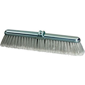 30"W Push Broom Head with Flagged Tip Fine Styrene Bristles and Steel Frame