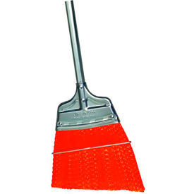 Upright Angled Broom, Red Flagged Polypropylene with Steel Handle
