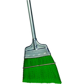 Upright Angled Broom, Green Flagged Polypropylene with Steel Handle