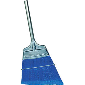 Dustless Upright Angled Broom, Blue Flagged Polypropylene with Steel Handle