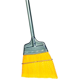 Dustless Upright Angled Broom, Yellow Flagged Polypropylene Large Flare with Steel Handle