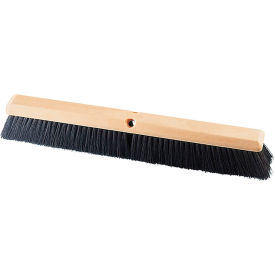 18"W Fine-Duty Push Broom Head with Black Poly Bristles