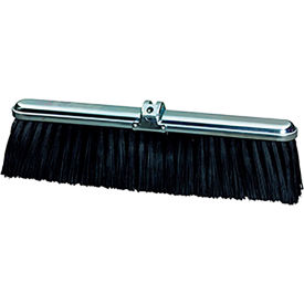 30"W Push Broom Head with Heavy-Duty Black Polypropylene Bristles and Steel Frame