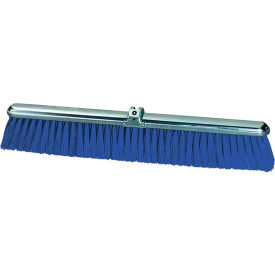 30" Push Broom Head w/Stiff Center and Fine Border Blue Polypropylene Bristles